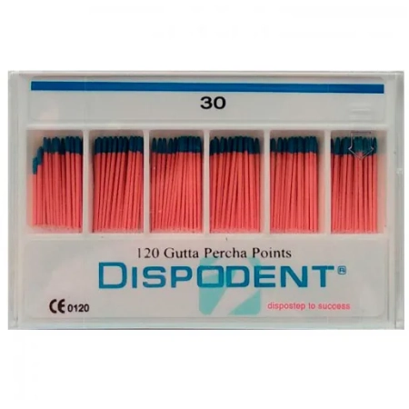 Штифты гуттаперчевые эндоканальные Dispodent № 30,  120 шт.