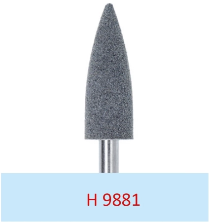 H9881 Конус остроконечный - Серый - для предварительной полировки пластмасс до матового глянца, HORI