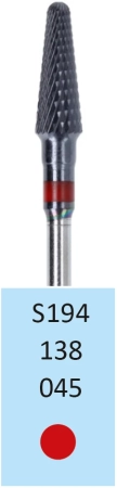 s194138045 фреза твс - конус - 040 красный насечка крестообразная мелкая. мет. сплавы пластмасса   h