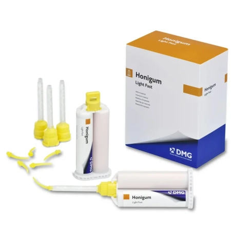 Honigum Light Fast, 2 картриджа*50мл, 12 смешивающих, 12 интраоральных насадок, арт. 909832, DMG