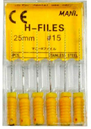 H-Files 25 мм, №15, 6шт (MANI)