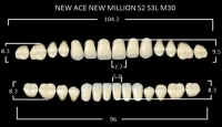 зубы акриловые new асе / new million цвет b2 фасон s2, s3l / m30 (28 шт) yamahachi