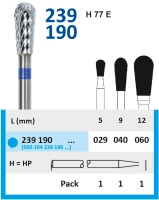 239190029 фреза твс - груша - 029 синий насечка крестообразная стандарт, мет/сплавы, пластмасса,гипс
