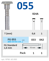 fg055042 бор алмазный fg - маркер глубины - 042 серый horico