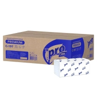 полотенца бумажные v-сложения protissue с-197 премиум, 200 листов, 2-слоя, белые (тк=20уп)