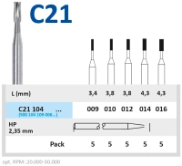 c21104012 бор твердосплавный - цилиндр - 012  прямой наконечник  horico