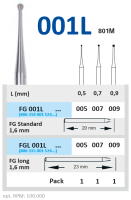 fg001l007 бор алмазный fg - шар - 007 серый  для микропрепарирования horico