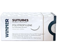 полипропилен - нить l=90 см usp 5/0, игла 2*17 мм колющая 1/2 (1 шт) winner