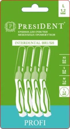 ершики межзубные president profi размер l 1,2 мм 4шт, арт.306