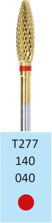 T277140040 Фреза твс-олива - 040 красный насечка крестообразная мелкая. мет. сплавы пластмасса   HO