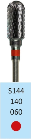 S144140060 Фреза твс - цилиндр - 060 красный насечка крестообразная мелкая. мет. сплавы пластмасса