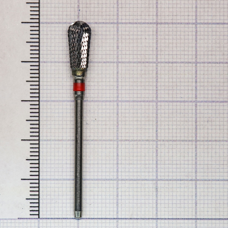 239140060 Фреза твс - груша - 060 красный насечка крестообразная мелкая, метал/сплавы, пластмасса