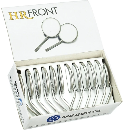 зеркало стоматологическое hr front плоское №4/22мм (12 шт) roeder