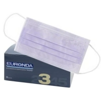 маски защита 3, трехслойные, 50шт., лиловые, euronda (тк=20 уп)