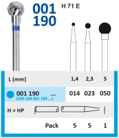 001190023 фреза твс - шар - 023 синий насечка крестообразная станд. мет. сплавы пластмасса гипс hori