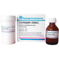 силицин плюс - цемент пломбировочный силикатный, 50г+30г (полимер-стоматология)