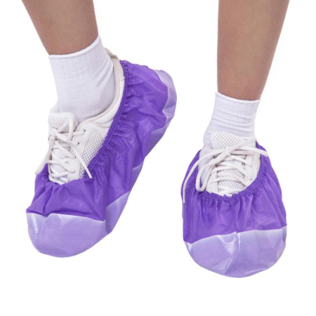 Бахилы медицинские одноразовые из нетканного материала, ламинированные (фиол./белые), 250пар