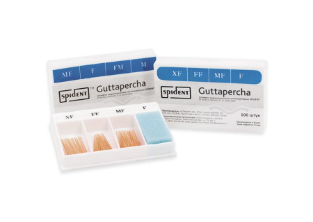 Гуттаперчевые штифты дополнительные, 100шт/уп., FINE, Spident