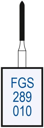 FGS289010 Бор алмазный FGS (313) - торпеда - 010 серый (хвостовик укороченный)HORICO