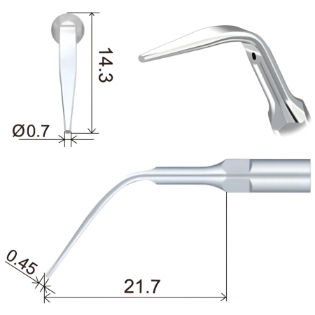 насадка gd3 к скайлеру для снятия зубных отложений (подходит к dte, satelec, nsk) woodpecker