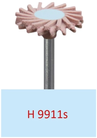 H9911s Диск полировал. - Розовый с прорезями (средняя зернистость) - полировка керамики,  Ø 14мм.,