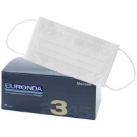 маски защита 3, трехслойные, 50шт., белые, euronda (тк=20 уп)