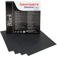 латексные листы dental dam черный, тонкий, 152 мм х 152 мм, мята (36 шт) sanctuary