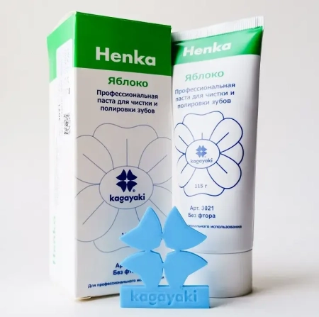 паста полировочная "kagayaki henka", без фтора, вкус: яблоко, туба /115г   аналог cleanic (керр)