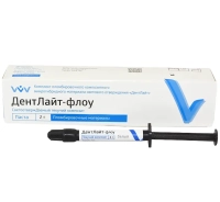 дентлайт флоу - светоотверждаемый текучий композит, 1шпр*2г., цвет: белый, "владмива"