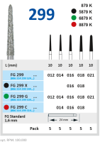 fg299g012 бор алмазный fg - торпеда коническая - 012 зеленый horico