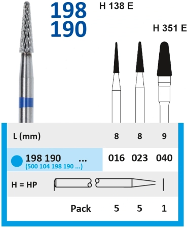 198190016 фреза твс - пика - 016 синий насечка крестообразная станд. мет. сплавы пластмасса гипс hor
