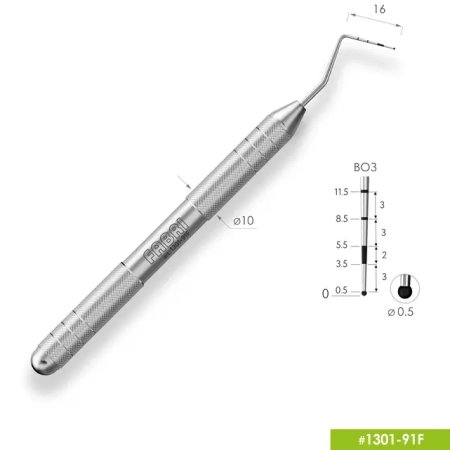 зонд пародонтологический мерный ручка ø10мм с шкалой воз, fabri