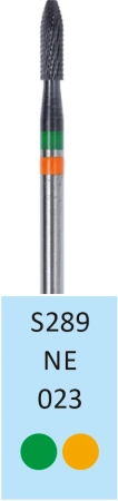 S289NE023 Фреза твс-цилин - 023 зел/оранж насечка крестообразная зубчатая, поперечная не благ. спла