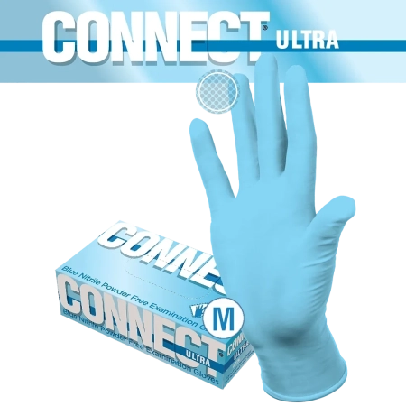 Перчатки нитриловые CONNECT ULTRA голубые M (7½) 50 пар, INTCO
