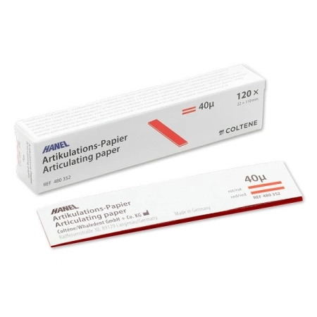 Артикуляционная бумага HANEL 40 мкм красная I форма 120 шт/уп Coltene