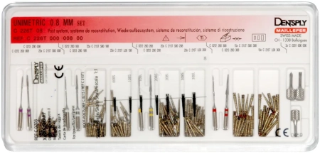 Unimetric Set 0.8мм - титановые штифты, набор, 145шт., Maillefer