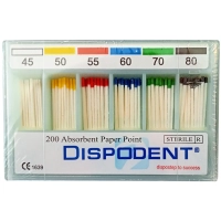 штифты бумажные абсорбирующие 02 №45-80 (200 шт) dispodent