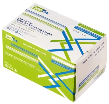 Пакеты для стерилизации 60мм х 100мм (200шт) EuroType Россия